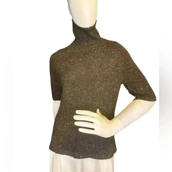 Jones New York Merino Wool Blend Turtle Neck Short Sleeve Sweater. - Picture 1 of 11